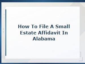 Alabama Small Estate Affidavit Form Template
